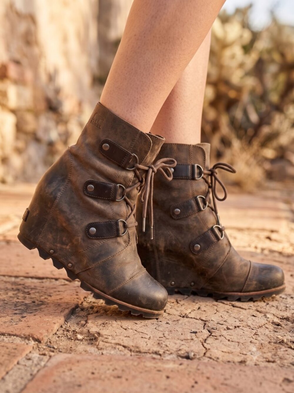 Sorel Joan Of Artic Wedge Mid Patina Brown Boots